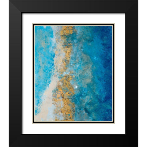 Coastline Vertical Abstract I Black Modern Wood Framed Art Print with Double Matting by Pattinian, Merri
