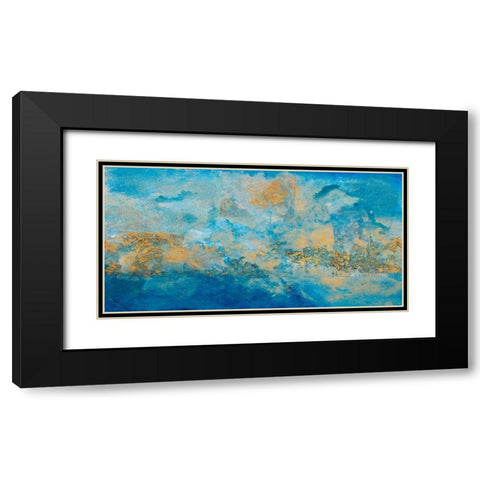 Coastline Abstract Black Modern Wood Framed Art Print with Double Matting by Pattinian, Merri