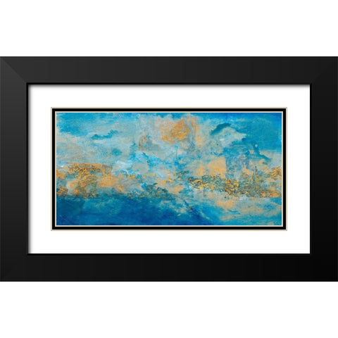 Coastline Abstract Black Modern Wood Framed Art Print with Double Matting by Pattinian, Merri