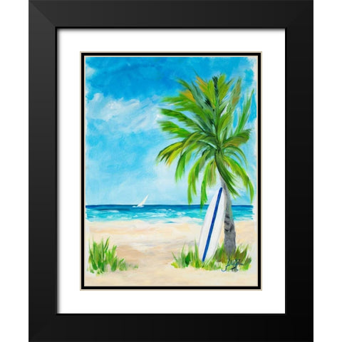 Tropical Surf I Black Modern Wood Framed Art Print with Double Matting by DeRice, Julie