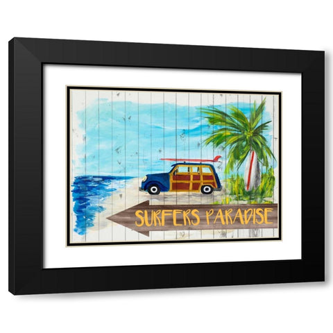 Surfers Paradise Black Modern Wood Framed Art Print with Double Matting by DeRice, Julie