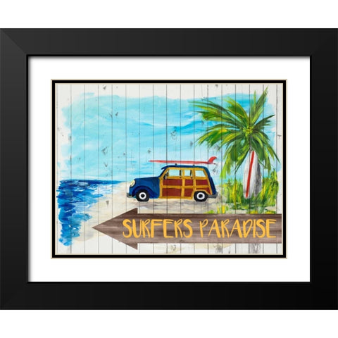 Surfers Paradise Black Modern Wood Framed Art Print with Double Matting by DeRice, Julie