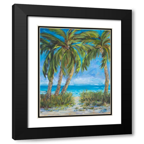 Tropical Paradise Black Modern Wood Framed Art Print with Double Matting by DeRice, Julie