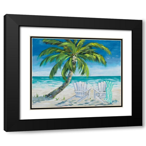 Ocean Breeze II Black Modern Wood Framed Art Print with Double Matting by DeRice, Julie