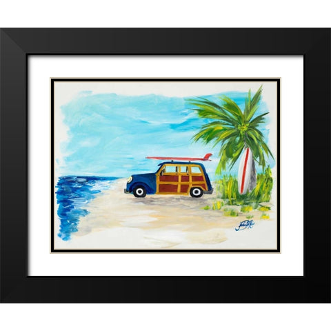 Tropical Vacation I Black Modern Wood Framed Art Print with Double Matting by DeRice, Julie