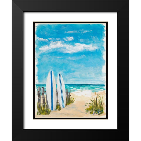 Tropical Surf II Black Modern Wood Framed Art Print with Double Matting by DeRice, Julie
