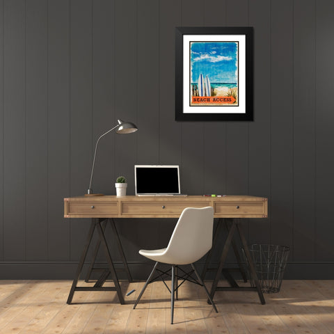 Beach Access Black Modern Wood Framed Art Print with Double Matting by DeRice, Julie