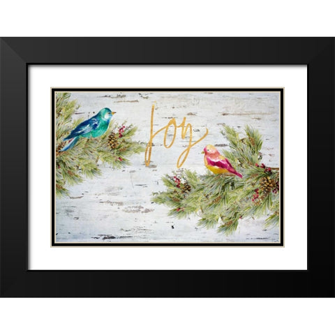 Holiday Joy Black Modern Wood Framed Art Print with Double Matting by Loreth, Lanie