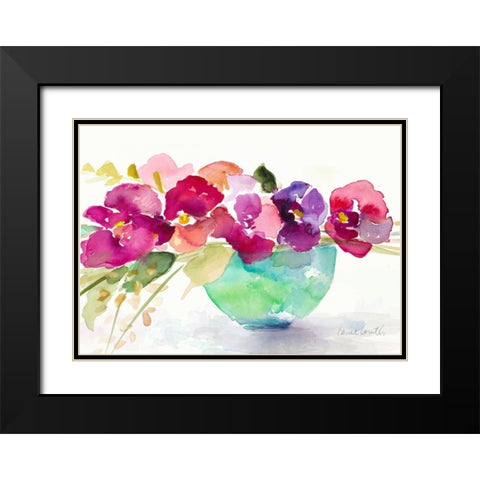 Bowl of Blooms Black Modern Wood Framed Art Print with Double Matting by Loreth, Lanie