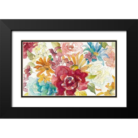 Flower Burst Black Modern Wood Framed Art Print with Double Matting by Loreth, Lanie