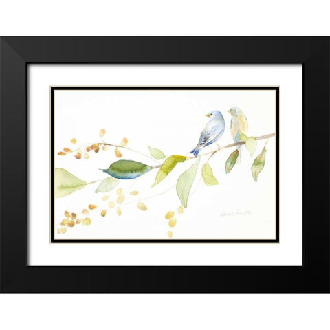 Together Forever Birds Black Modern Wood Framed Art Print with Double Matting by Loreth, Lanie