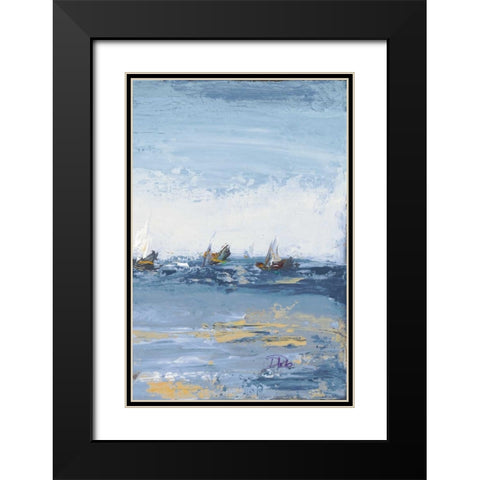 Blue Water Adventure III Black Modern Wood Framed Art Print with Double Matting by Pinto, Patricia