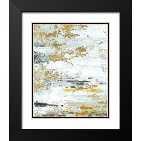 Gold Magic Vertical Abstract II Black Modern Wood Framed Art Print with Double Matting by Pinto, Patricia