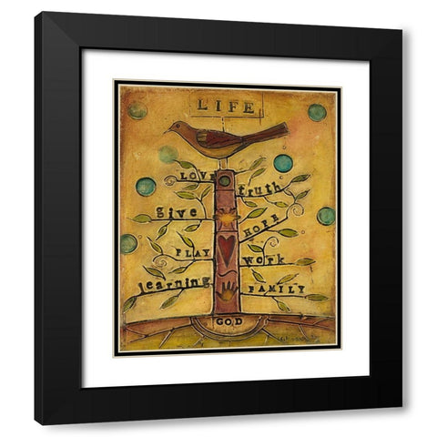 Life Bird Black Modern Wood Framed Art Print with Double Matting by Kinnison, Carolyn