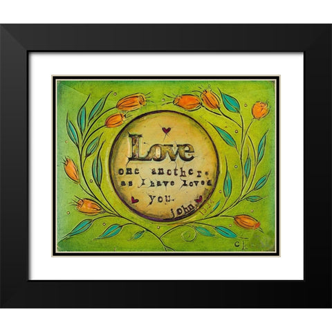 Love one Another Black Modern Wood Framed Art Print with Double Matting by Kinnison, Carolyn