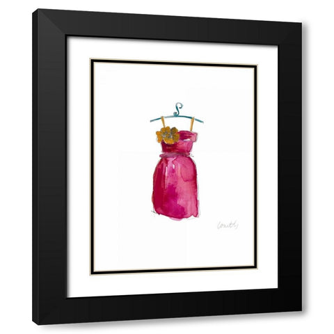 The Watercolor Dresses III Black Modern Wood Framed Art Print with Double Matting by Loreth, Lanie