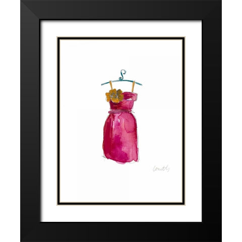 The Watercolor Dresses III Black Modern Wood Framed Art Print with Double Matting by Loreth, Lanie