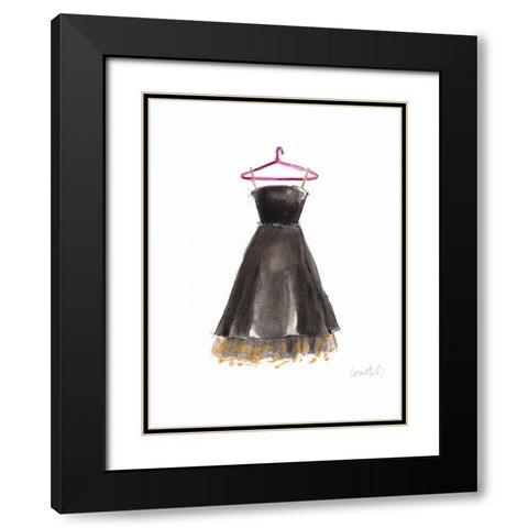 The Watercolor Dresses V Black Modern Wood Framed Art Print with Double Matting by Loreth, Lanie
