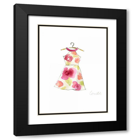 The Watercolor Dresses I Black Modern Wood Framed Art Print with Double Matting by Loreth, Lanie