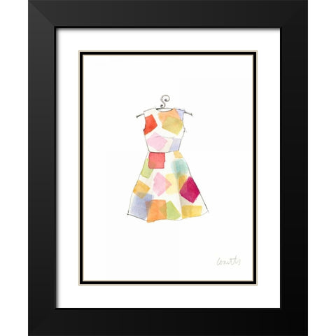 The Watercolor Dresses II Black Modern Wood Framed Art Print with Double Matting by Loreth, Lanie