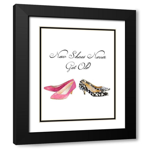 Old Shoes Never Get Old Black Modern Wood Framed Art Print with Double Matting by Loreth, Lanie