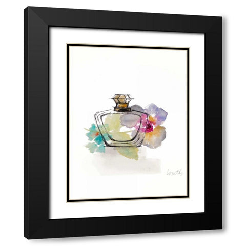 Crystal Watercolor Perfume I Black Modern Wood Framed Art Print with Double Matting by Loreth, Lanie