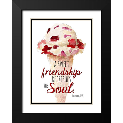 Sweet Friendship Black Modern Wood Framed Art Print with Double Matting by Loreth, Lanie