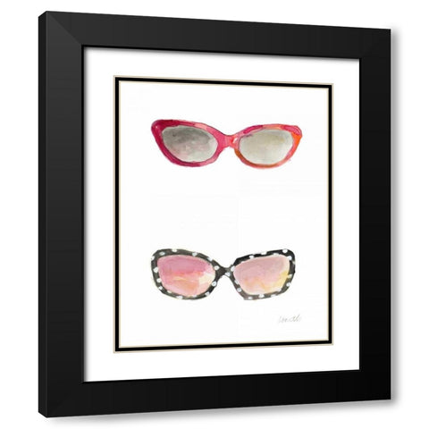 Water Color Sunglasses I Black Modern Wood Framed Art Print with Double Matting by Loreth, Lanie