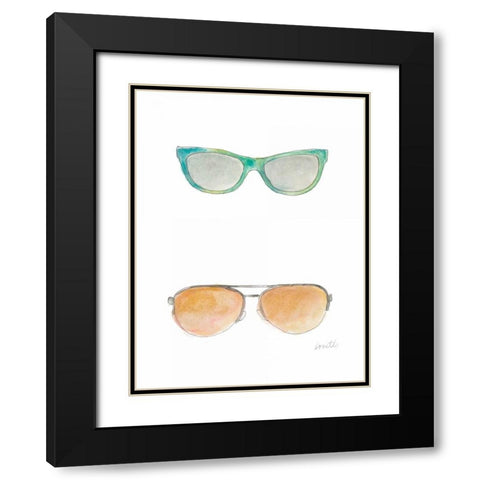 Water Color Sunglasses II Black Modern Wood Framed Art Print with Double Matting by Loreth, Lanie