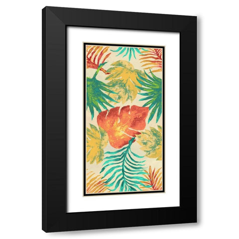 Havana Palm Pattern Black Modern Wood Framed Art Print with Double Matting by Medley, Elizabeth