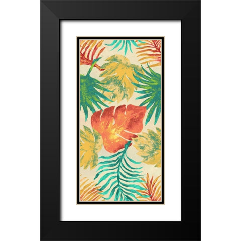 Havana Palm Pattern Black Modern Wood Framed Art Print with Double Matting by Medley, Elizabeth