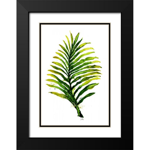 Green Leaves II Black Modern Wood Framed Art Print with Double Matting by Medley, Elizabeth