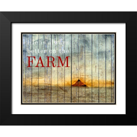 On the Farm I Black Modern Wood Framed Art Print with Double Matting by Mabat, Ynon