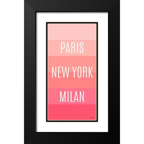 Pink Travel Black Modern Wood Framed Art Print with Double Matting by Loreth, Lanie