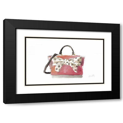Watercolor Bow Satchel I Black Modern Wood Framed Art Print with Double Matting by Loreth, Lanie