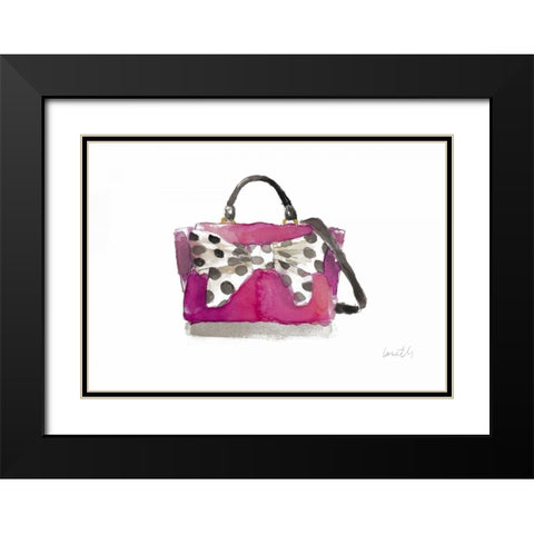 Watercolor Bow Satchel II Black Modern Wood Framed Art Print with Double Matting by Loreth, Lanie