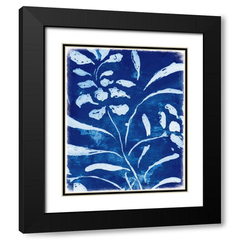 Azure Flora I Black Modern Wood Framed Art Print with Double Matting by Medley, Elizabeth