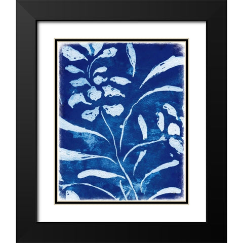 Azure Flora I Black Modern Wood Framed Art Print with Double Matting by Medley, Elizabeth