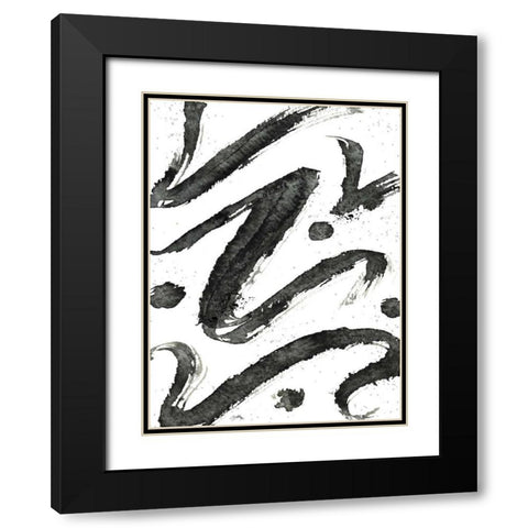 Tribal Oceana II Black Modern Wood Framed Art Print with Double Matting by Medley, Elizabeth