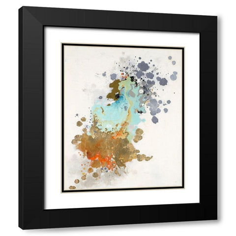 Splash Black Modern Wood Framed Art Print with Double Matting by Pinto, Patricia