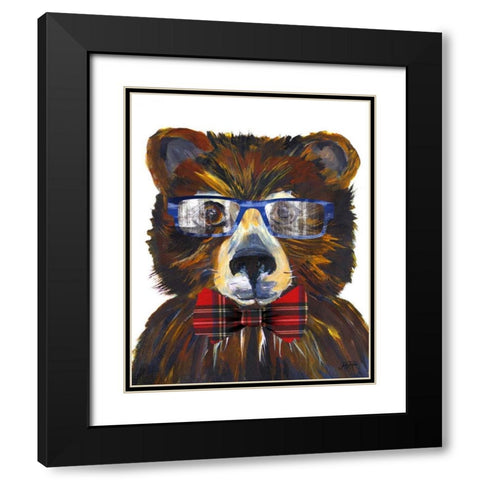 Beary Cool Black Modern Wood Framed Art Print with Double Matting by DeRice, Julie