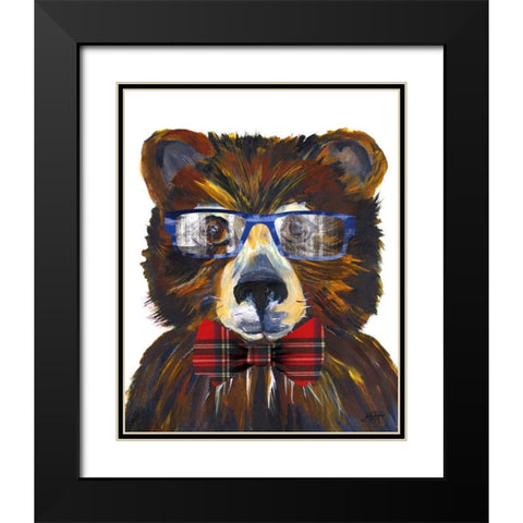 Beary Cool Black Modern Wood Framed Art Print with Double Matting by DeRice, Julie