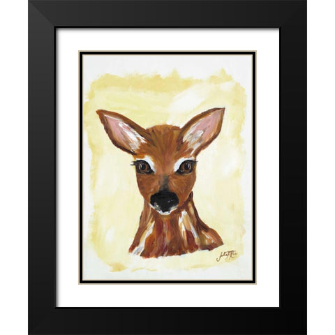 Dear Deer Black Modern Wood Framed Art Print with Double Matting by DeRice, Julie