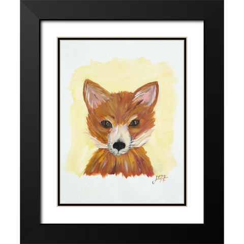 Foxy Fox Black Modern Wood Framed Art Print with Double Matting by DeRice, Julie