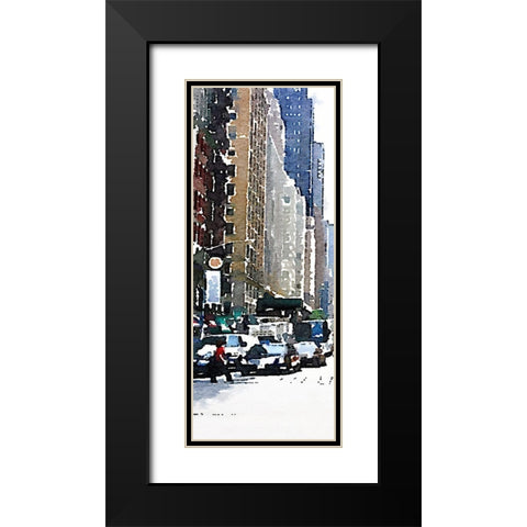 City Life Panel I Black Modern Wood Framed Art Print with Double Matting by Navas, Emily