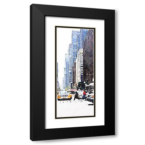 City Life Panel II Black Modern Wood Framed Art Print with Double Matting by Navas, Emily