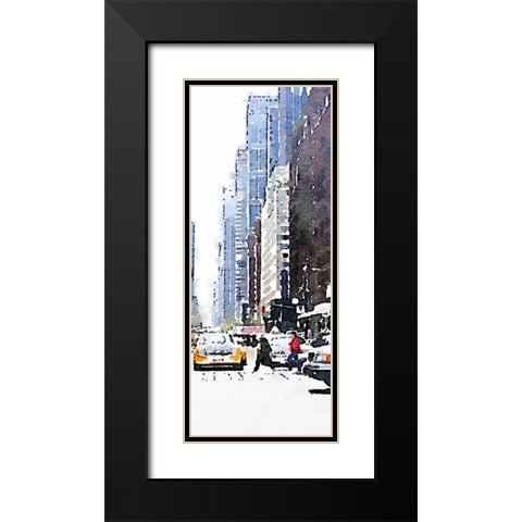 City Life Panel II Black Modern Wood Framed Art Print with Double Matting by Navas, Emily