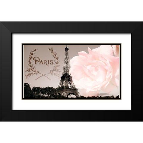 Vintage Paris Black Modern Wood Framed Art Print with Double Matting by Navas, Emily
