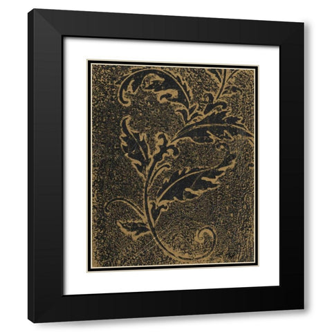 Leaf Scroll III Black Modern Wood Framed Art Print with Double Matting by Hakimipour, Tiffany