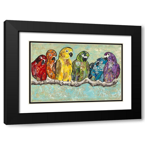 Flock of Colors Black Modern Wood Framed Art Print with Double Matting by Ritter, Gina